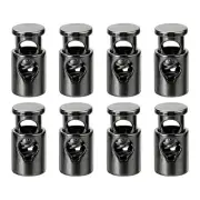 8Pack Metal Cord Locks 4.2mm Single Hole Toggle Spring Stop Metallic Black