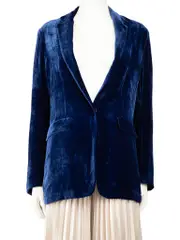 Blue Velvet Blazer Jacket