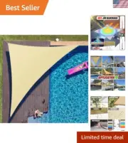 Lightweight 10' x 10' Right Triangle Sun Shade Sail Canopy - Beige UV Protection