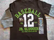 CARTER'S BROWN & GREEN BASEBALL BOYS SHIRT 6 MONTHS NWT