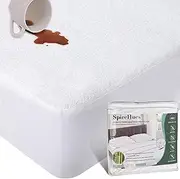 SpireHues 100% Waterproof Bamboo Terry Mattress Protector, Breathable & Durable, Deep Pocket Fitted Cover, Super King (203x203+38cm)