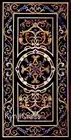 Black Marble Conference Table Floral Design Inlay Work Dining Table Top for Home