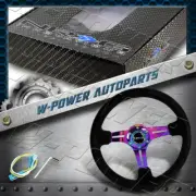 Black Suede Black Stitch Grip Neo Chrome Spoke NRG Steering Wheel RST-018S-MCBS