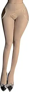 [Oxtxuzdm] Suspender Pantyhose Women Garter Belt Tights Suspender Tights Semi Opaque Thigh High Stockings Crotchless Pantyhose
