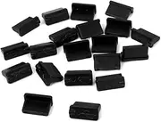 VNDEFUL 20 Pcs Black Rubber USB A Type Female Anti Dust Cover Protector Plugs Stopper Cover