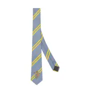Fendi Striped Crest Embroidered Tie One size light blue
