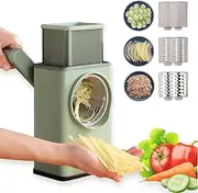 AnnuoYi Geedel Cheese Grater,Vegetable Chopper with 6 Stainless Steel Blades - Rotary Cheese Grater Onion Dicer Spiralizer Veg Chopper Graters Spiralizer Spiralizer for Vegetables
