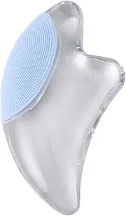 Ipetboom 1Pc Crystal Therapy Plate Transparent Scraping Plate for Facial Treatment Smooth Edges for Skincare and Massage Includes Light Feature Blue
