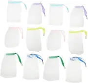 FRCOLOR 25pcs Soap Saver Bag Small Mesh Bag for Face Cleaning Exfoliating Soap Net Drawstring Holder