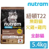 在飛比找PChome24h購物優惠-NUTRAM紐頓T22無穀貓5.4kg