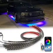 6x RGB Underglow LED Brake Turn Signal Strips Lights For Ford Mustang GT 350 500