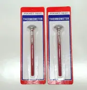 Pair Of NEW 1" Dial Pocket Thermometer w/ 5 Inch Stem ~ 50-550° F Sleeve Clip