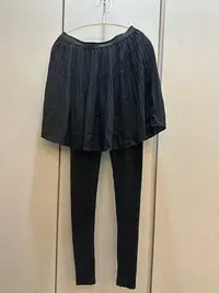 在飛比找Yahoo!奇摩拍賣優惠-正韓 韓製 黑色雪紡裙假二件式內搭褲( i_love-hol