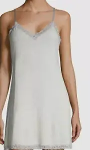 $98 Natori Women's Gray Feathers Essential Sleeveless Chemise Top Size L