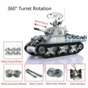 Henglong 1/16 7.0 Customized Sherman RC Tank 3898 360°Turret Barrel Recoil Snow