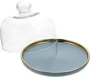Alipis 1Set Transparent Glass Cake Stand with Lid Dome Food Storage Plate for Desserts Appetizers and Snacks for Entertaining and Displaying Treats