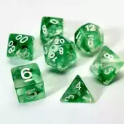 Nebulous Green 7 Dice Set Polyhedral RPG DnD Dungeons Dragons Pathfinder d20