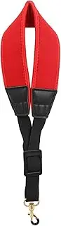 Nurdo Adjustable Saxophone Neck Strap Nylon Sax Strap Metal Hook for Tenor/Soprano/Alto Saxophones Clarinet Red