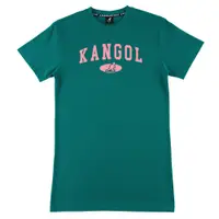 在飛比找蝦皮商城優惠-KANGOL 洋裝 綠 粉LOGO 長版 連身裙 短袖 長T