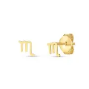 Scorpio Zodiac Earring 14k Yellow Gold Shiny 5mm Butterfly Push Backs