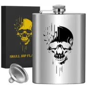 Skull Portable 8 oz Wine Pot Pocket Bottle Travel Outdoor Camping Hip Flask