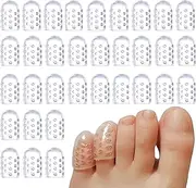 Rose Romee 50 Pcs Silicone Toe Protectors, Gel Anti-Friction Toe Protector Breathable Toe Caps Guards for All, Soft Clear Little Toe Covers Silicone Toe Sleeves for Corns, Blisters and Pain Relief