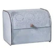 Vintage Punched Tin Bread Box - Weathered Zinc