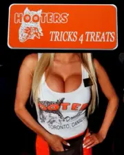 Hooters Uniform Tricks 4 Treats Name Tag Pin Dress Role Play Costume Accessory