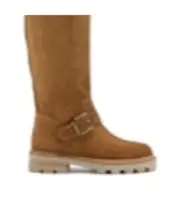 round-head flat boots 40 Brown
