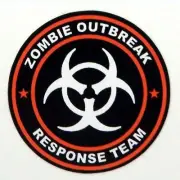 3 - Zombie Outbreak Response Team Tool Box Hard Hat Helmet Sticker Orange H124