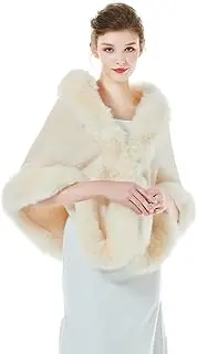 [BEAUTELICATE] Faux Fox Fur Long Shawl Cloak Cape Coat for Women's Party -S64(More Colors)