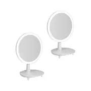 SOGA 2X Round White Rechargeable LED Light Makeup Mirror Tabletop Vanity Home Decor