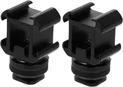 PHENOFICE 2pcs Hot Shoe Mounts Adapter Professional Video Light Mount Compact Lightweight Compatible Camera Accessory
