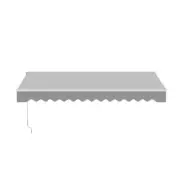 ALEKO Retractable Home Patio 12 x 10 feet Awning Silver Gray Canopy Sunshade