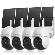 4MP HD 360° PTZ WIFI Solar Battery Powered Security Camera Outdoor Wireless Dome