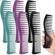 Tucnoeu 6 Piece Double-Sided Curl Comb Set, Antistatic Wide Tooth Comb for Natural Curls, Professional Hairdressing Comb for Men and Women