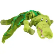 Plush Super Soft Unstuffed Wild Crinkler Alligator Dog Toy With Squeak