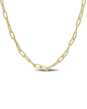 18K Over Italian Silver Paperclip Chain Necklace