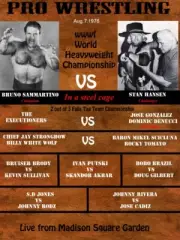 fridge refrigerator magnet 3.5x5 80's msg classic pro wrestling bruno vs hansen