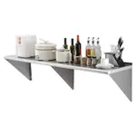 VEVOR 18" x 72" Stainless Steel Shelf, Wall Mounted Floating Shelving with Brackets, 500 lbs Load Capacity Commercial Shelves, Heavy Duty Storage Rack