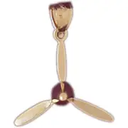 14K Gold Airplane Propeller Pendant