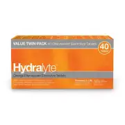 3 x Hydralyte ORANGE Effervescent Tab 40 twin pack - 120 Tablets TOTAL