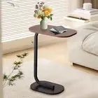 C Shaped End Table, Small Side Table for Couch, Sofa Table for Living Room