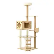 Alopet Cat Tree Scratching Post Scratcher Tower Wood Condo House Beds Furniture