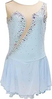 [Zagitova] Figure Skating Dress for Girls Patchwork Women Team Ice Competition Practise Dance Outfit with Shiny Rhinestone