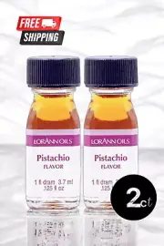 LorAnn Pistachio Flavoring Oil - 2 Pack (1 Dram Each) - Kosher, Vegan, Nut-Free