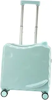 [Hjdlhx] Travel Luggage Kids Ride on Suitcase with Wheels 18inch Outdoor Compact Boys Girls with Combination Lock Carry on Luggage, Green