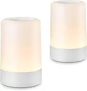 G Keni Nursery Baby Night Light for Kids, Portable LED Touch Night Lamp for Kids and Adult, Breastfeeding, Sleep Aid, USB Rechargeable Nursing Lamp, Bedside Dimmable Warm Night Light (2 Pack)
