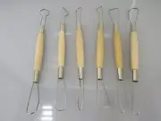 POTTERS 6 PIECE DOUBLE-ENDED RIBBON SCULPTING TOOL SET CLAY MODELING