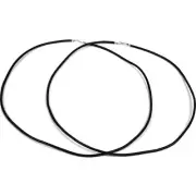 2 Black Leather Cord Necklace Sterling Clasp 18" Part